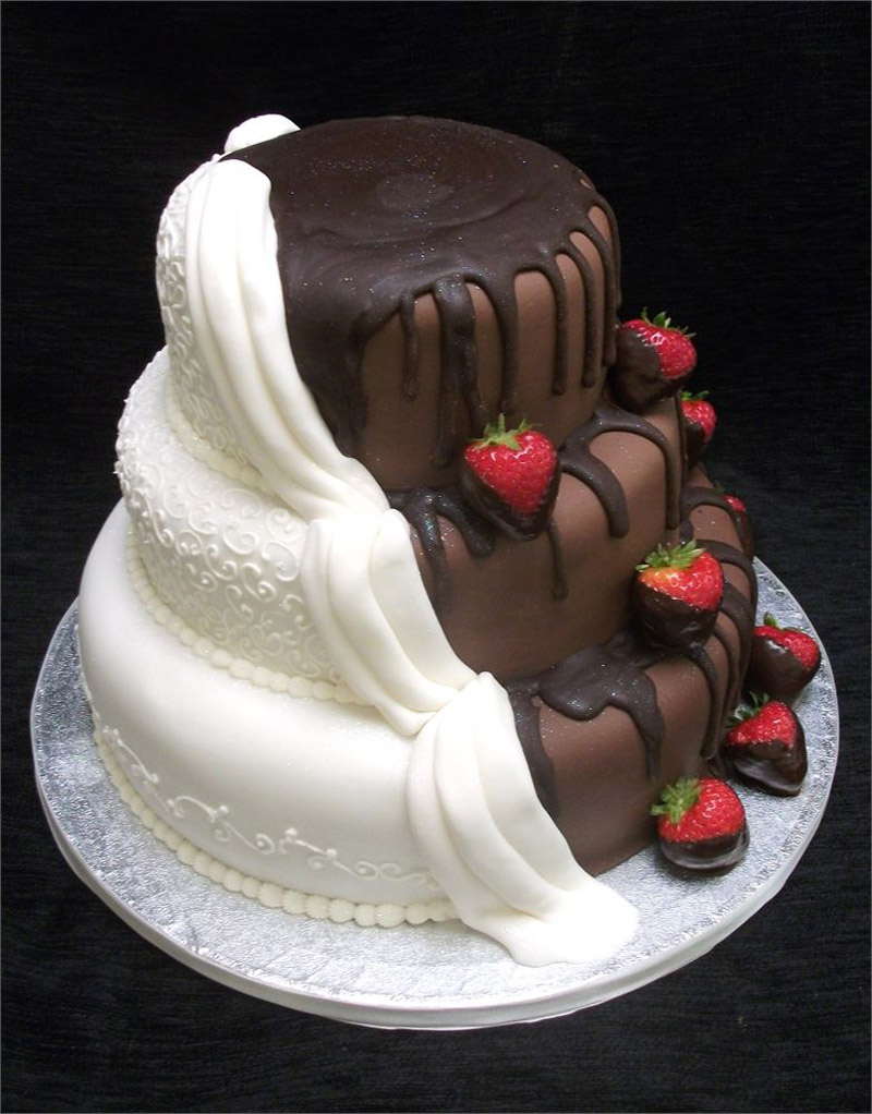 Half Chocolate Wedding Cake