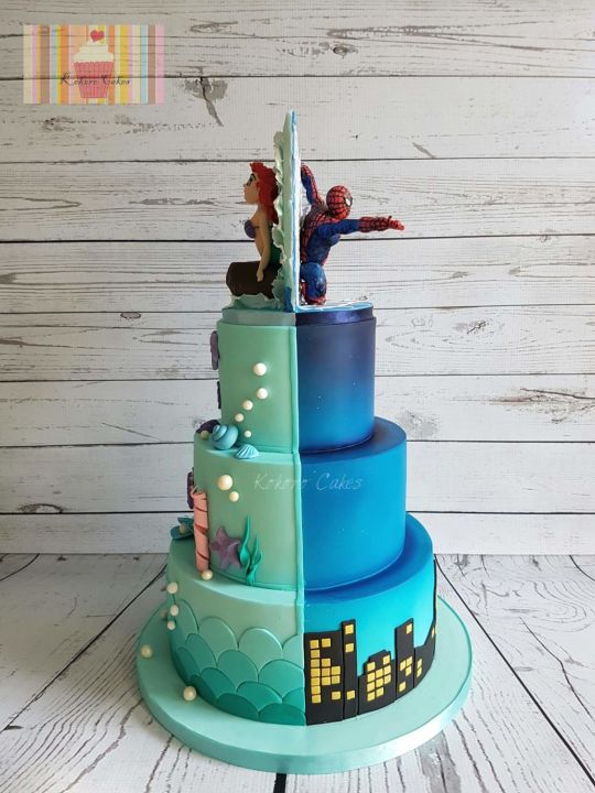 Half Spider-Man Cake