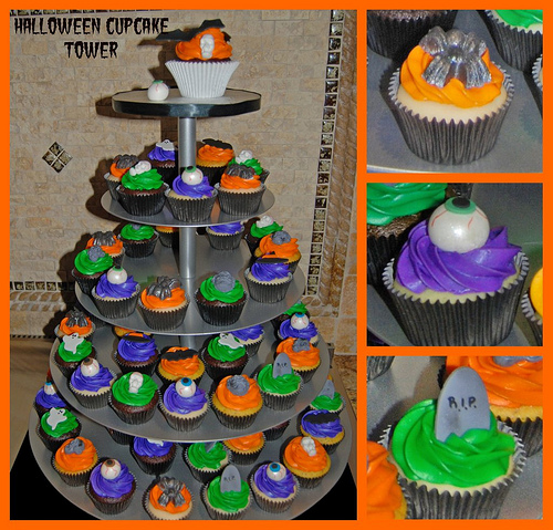 Halloween Birthday Cupcake Tower