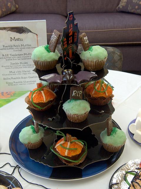 Halloween Birthday Cupcake Tower