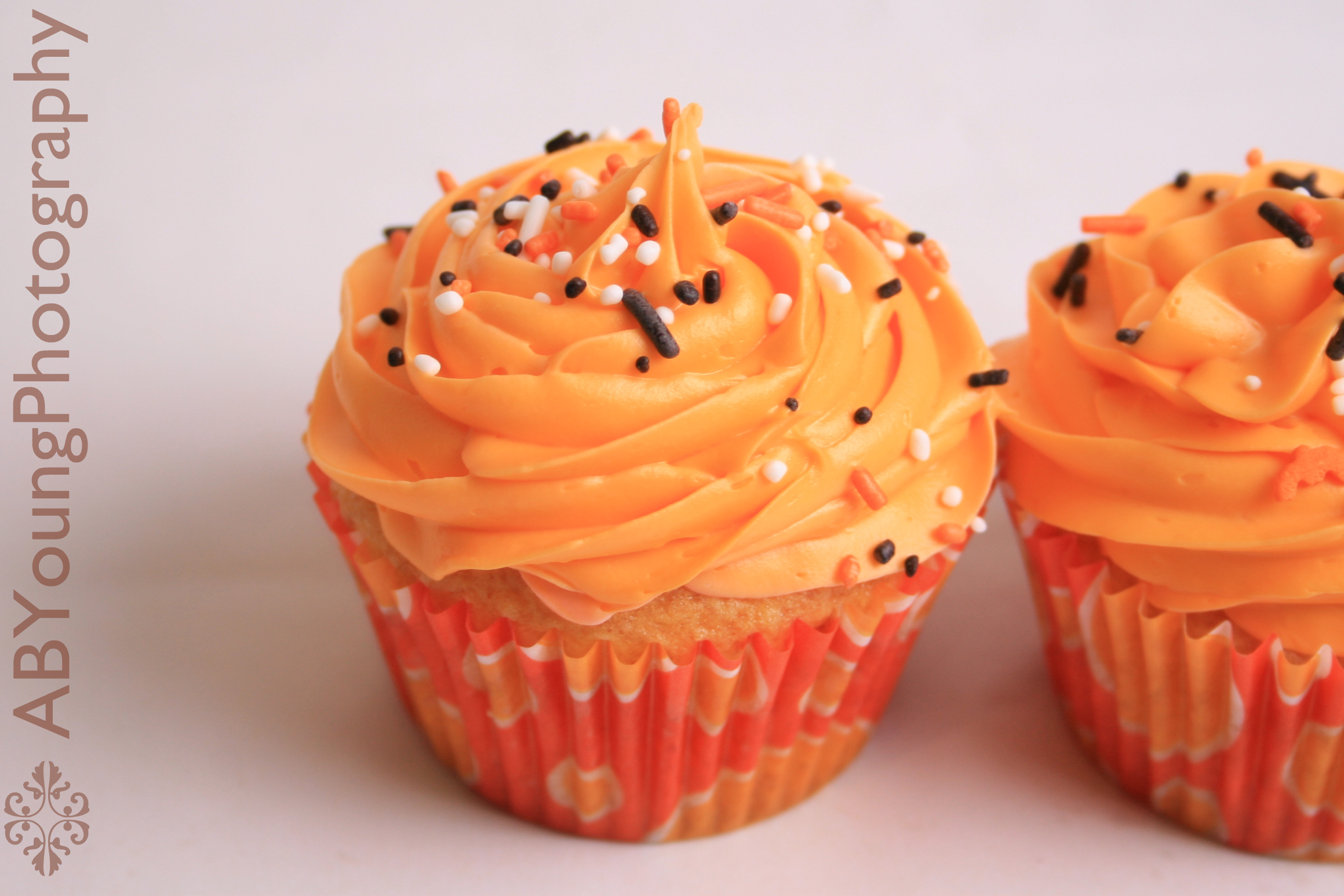 Halloween Cupcakes with Orange Frosting
