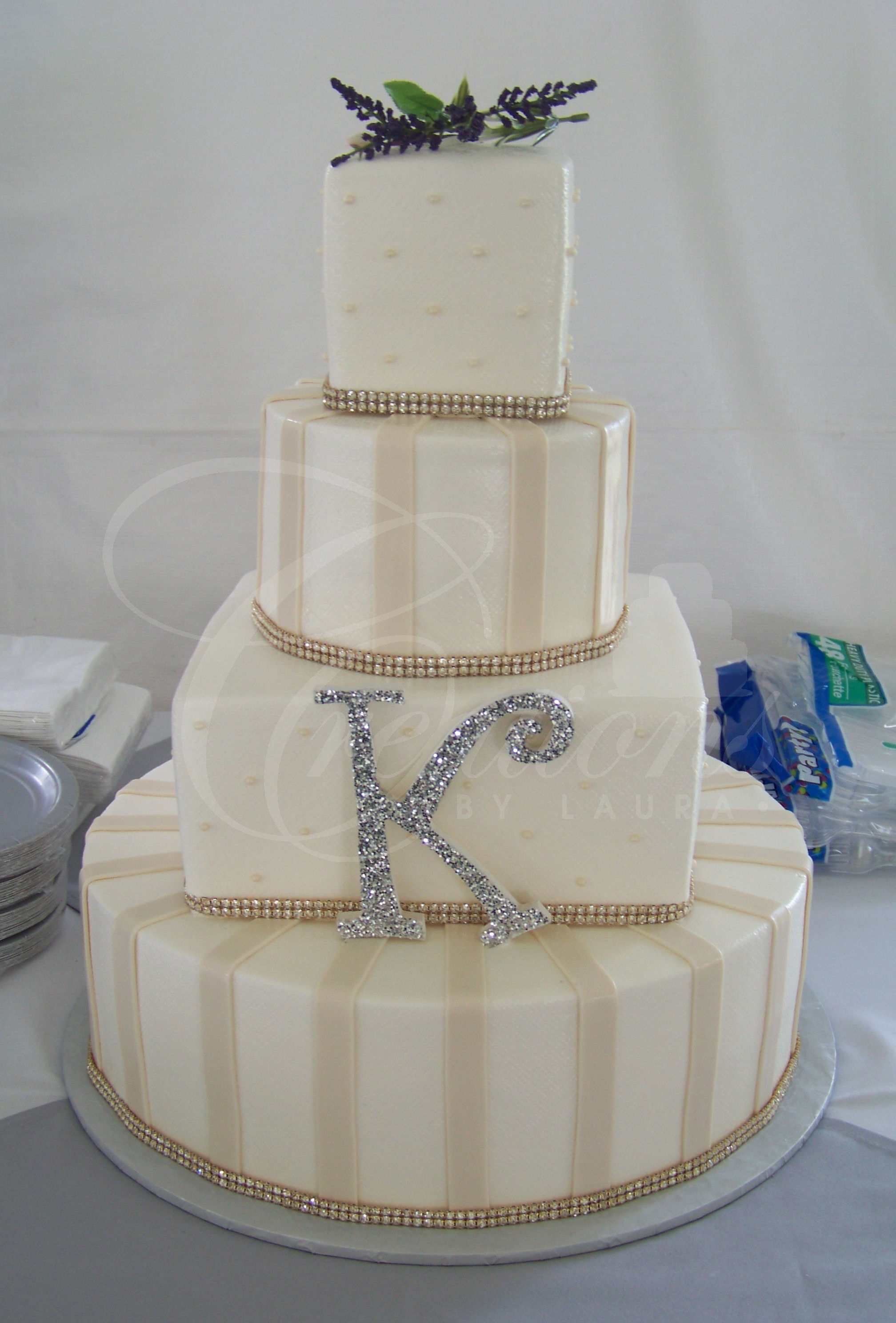 Ivory Wedding Cakes with Pearls