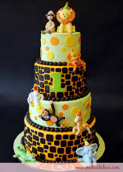 Jungle Theme 1st Birthday Party Cake Jungle Theme 1st Birthday Party Cake