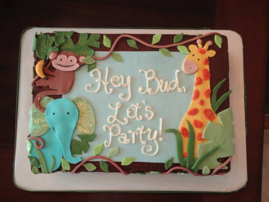 Jungle Theme Baby Shower Sheet Cake Jungle Theme Baby Shower Sheet Cake