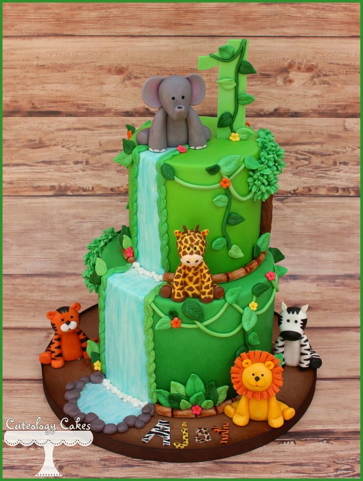 Jungle Theme Birthday Cake Jungle Theme Birthday Cake