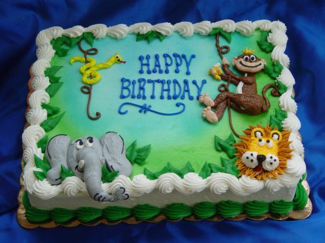 Jungle Theme Birthday Sheet Cake Jungle Theme Birthday Sheet Cake