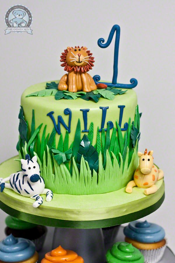 Jungle Themed Birthday Cake Jungle Themed Birthday Cake