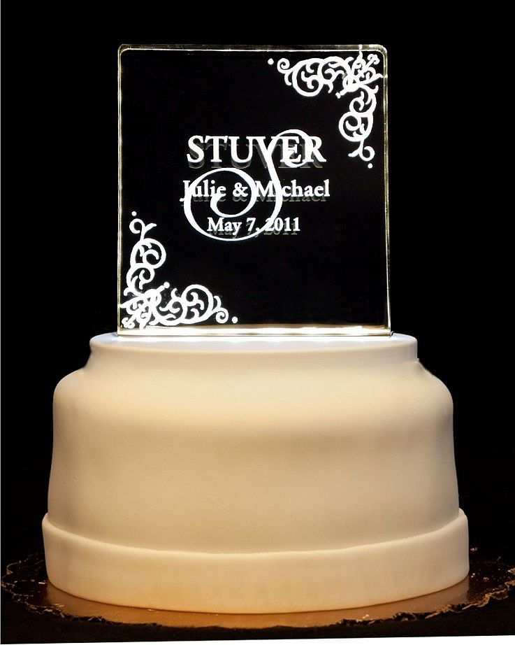 Light-Up Wedding Cake Toppers