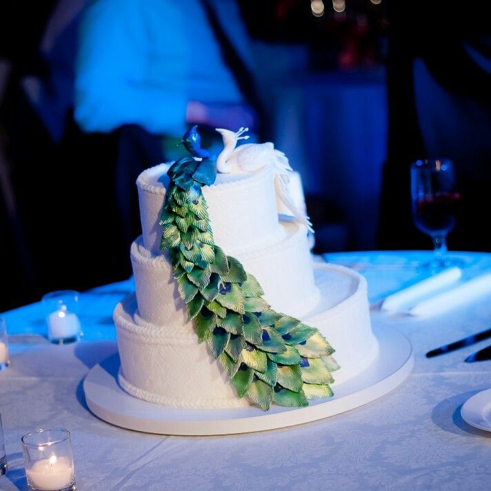 Male and Female Peacock Wedding Cake Topper