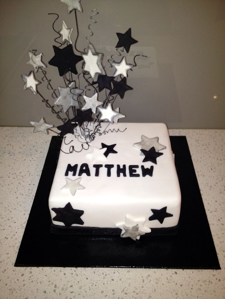 Male Black and Silver Birthday Cakes