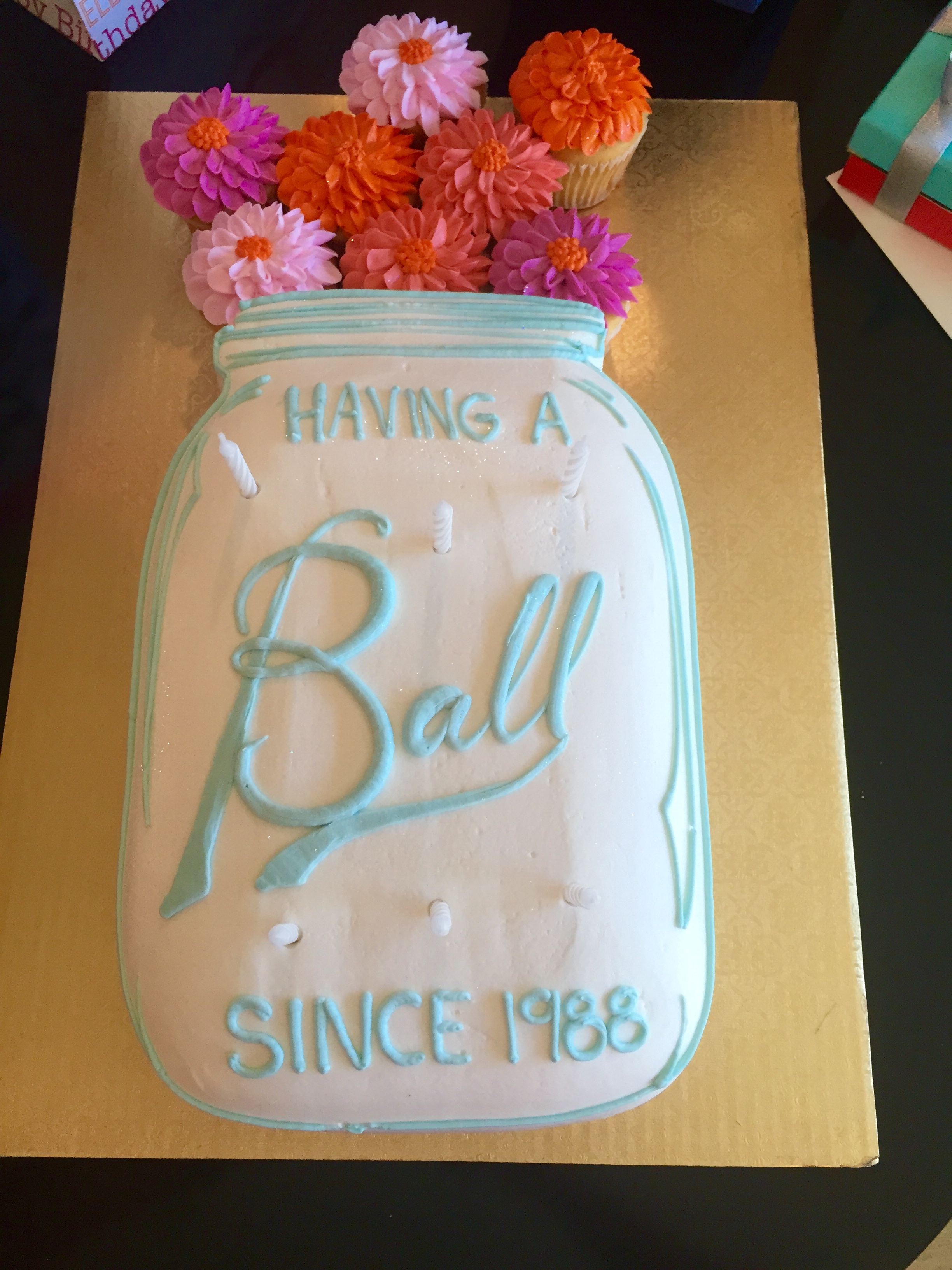 Mason Jar Birthday Cake