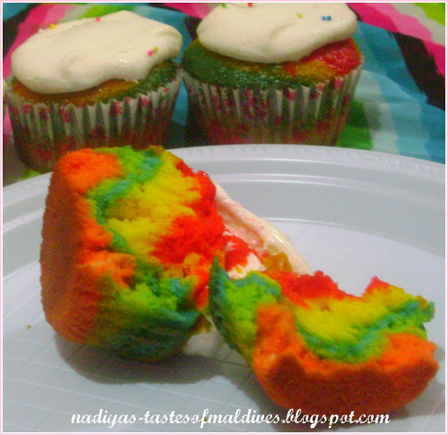 Mini Rainbow Cupcakes