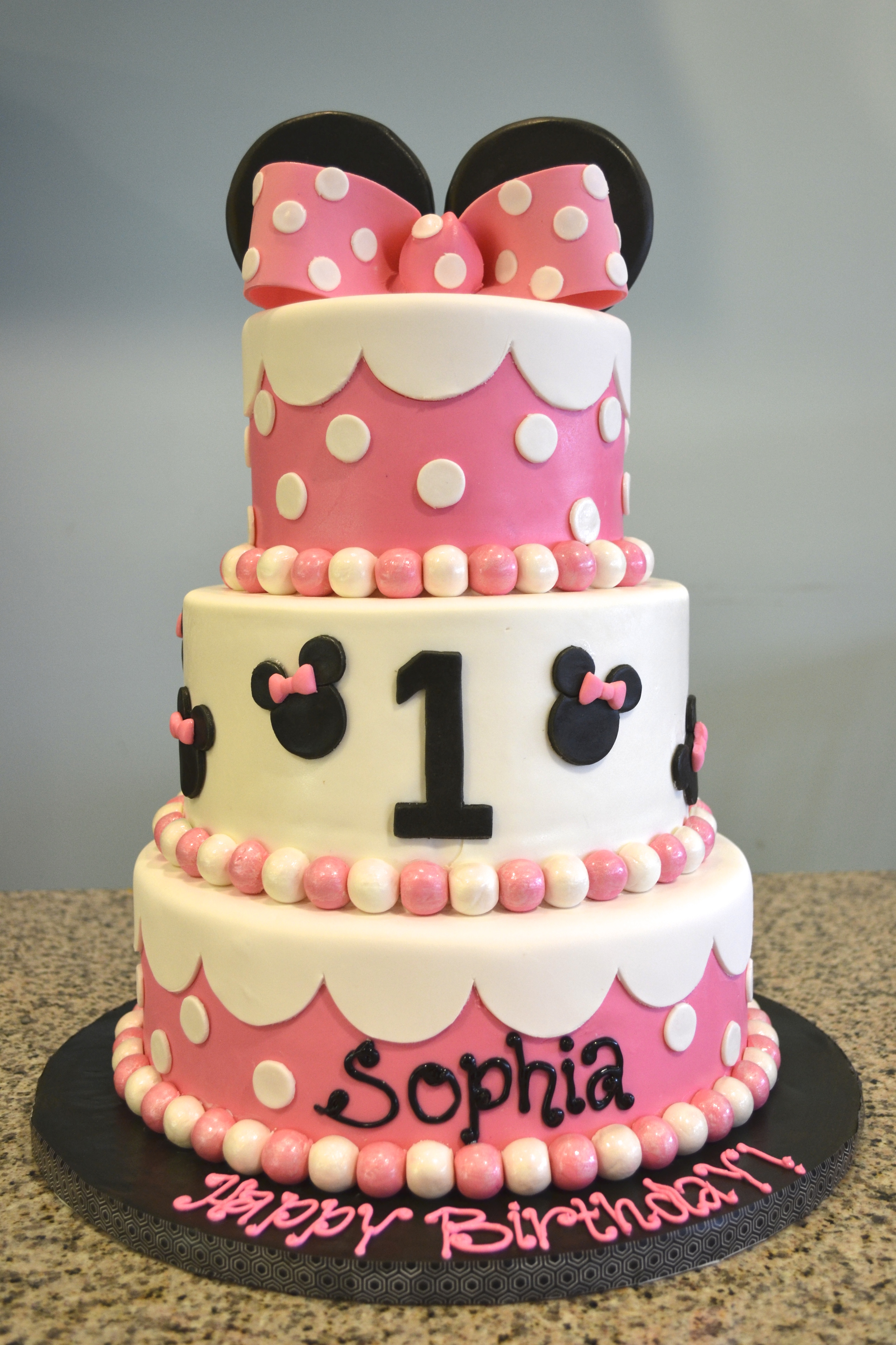 Minnie Mouse 1st Birthday Cake Minnie Mouse 1st Birthday Cake