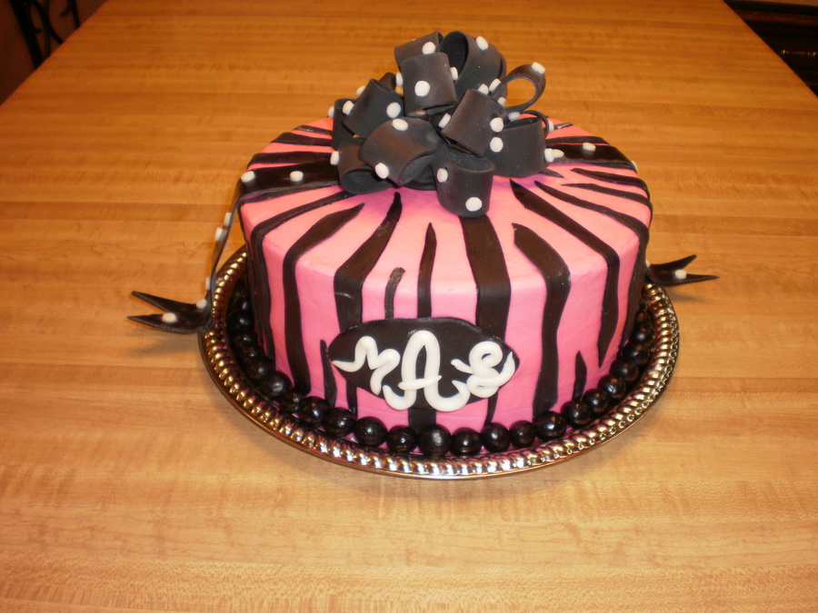 Monogram ZEBRA Cake