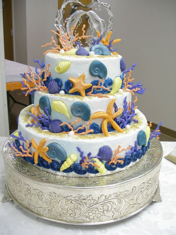 Ocean Theme Wedding Cake