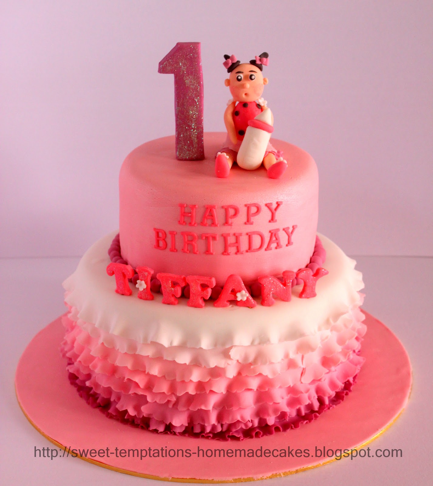 One Year Old Girl Birthday Cake