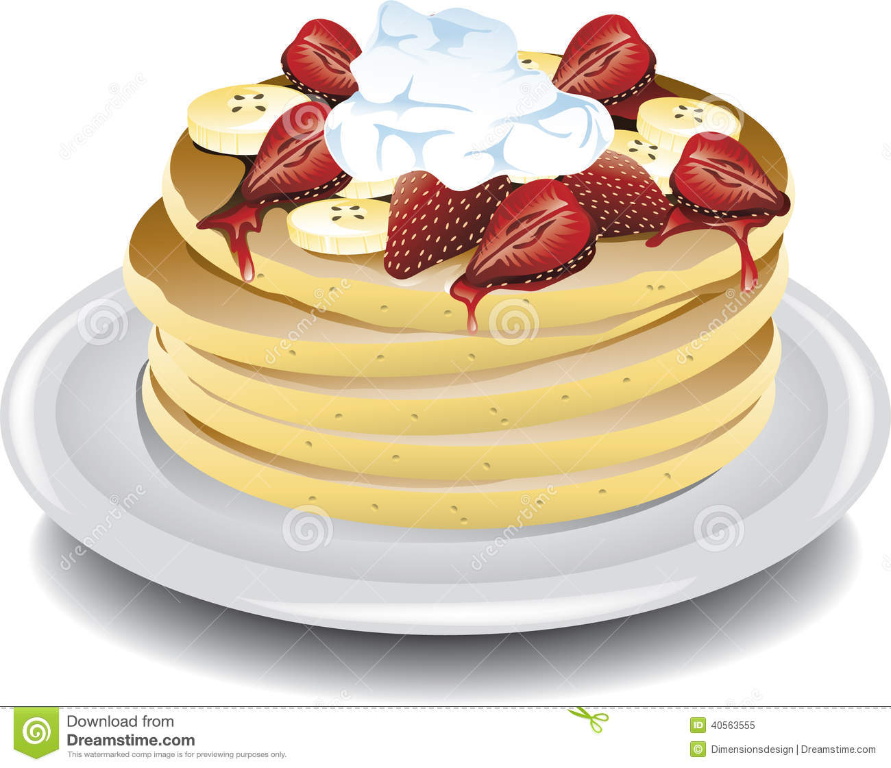 Pancakes with Strawberries and Whipped Cream