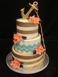 Peach and Gold Birthday Cake Peach and Gold Birthday Cake