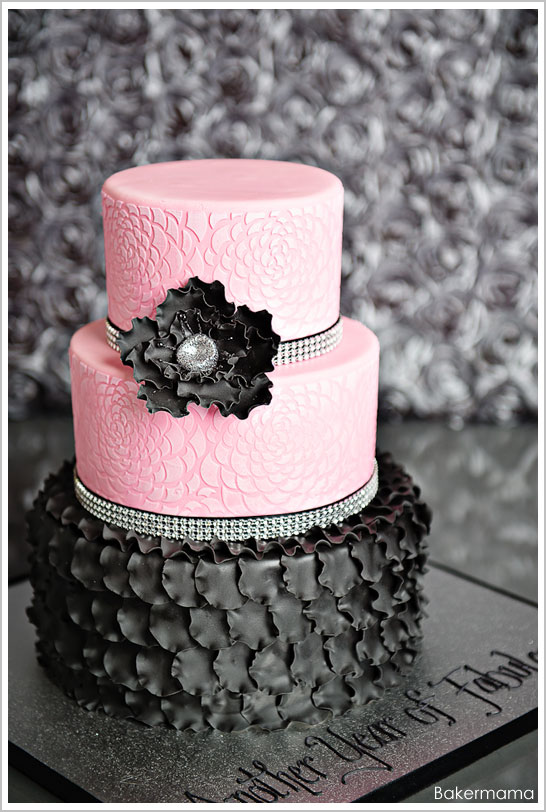 Pink and Black Cake Designs