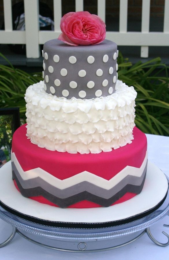 Pink and Gray Chevron Cake Pink and Gray Chevron Cake