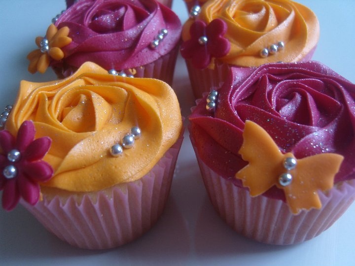 Pink and Orange Cupcakes