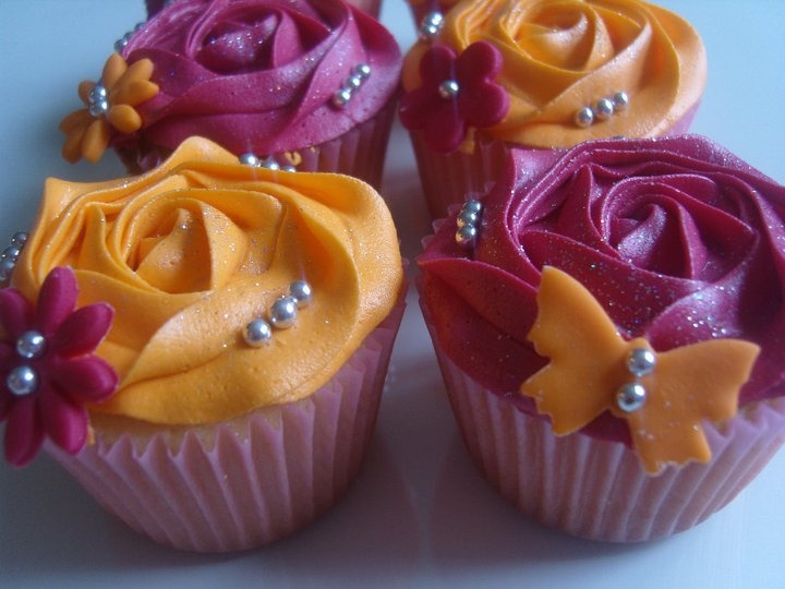 Pink and Orange Cupcakes Pink and Orange Cupcakes