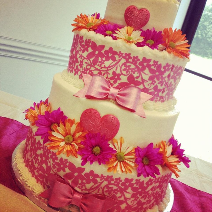 Pink and Orange Wedding Cake Pink and Orange Wedding Cake