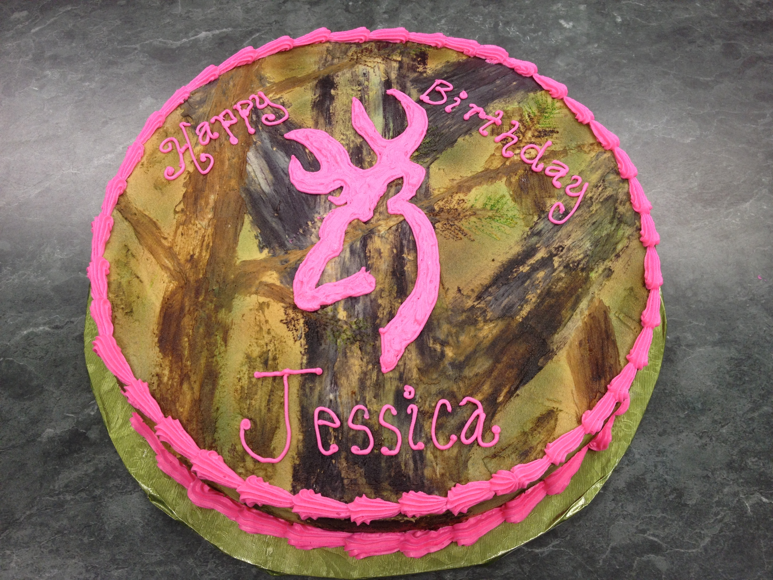 Pink Camo Birthday Cake