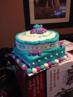 Pink Purple Teal Cake