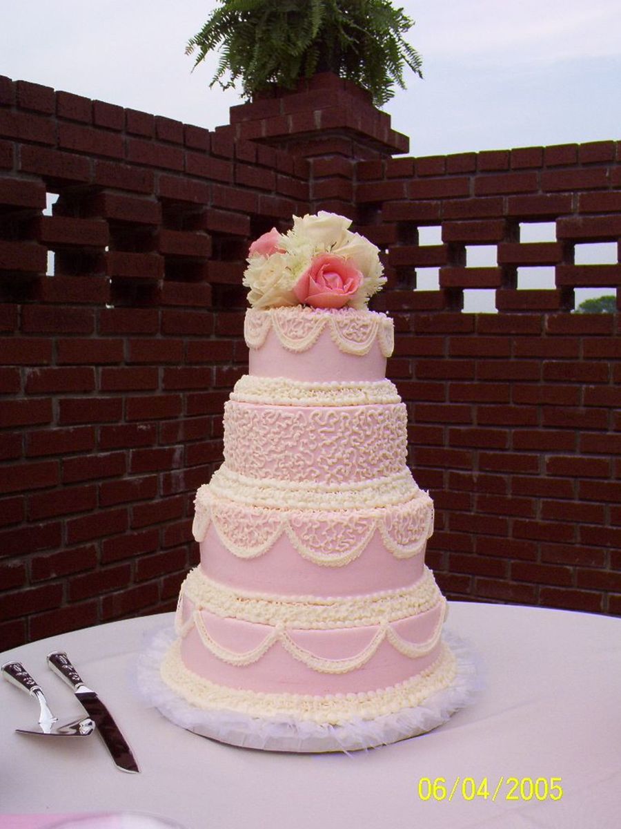 Pink Tiered Wedding Cake