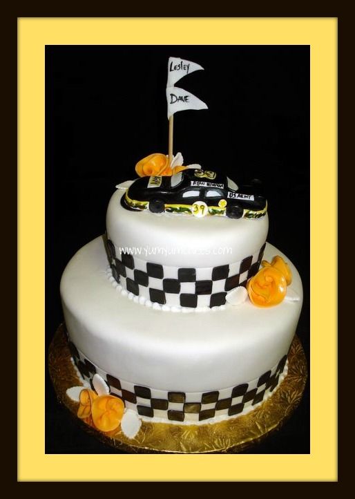 Race Car Theme Wedding Cake