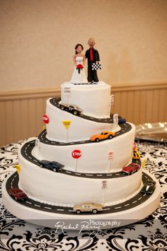 Race Car Wedding Cake Toppers