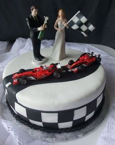 Racing Stripes Wedding Cake