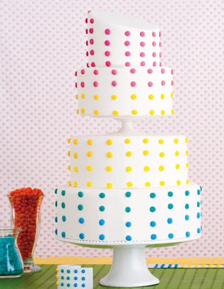 Rainbow Dots Wedding Cakes