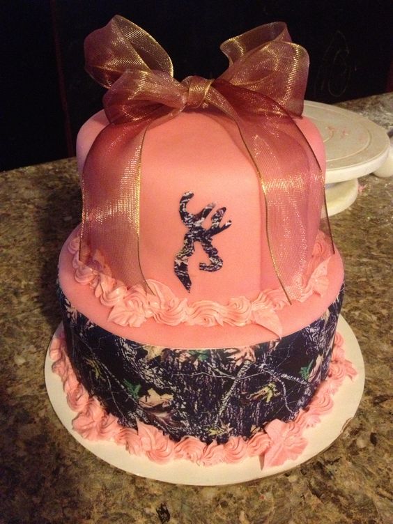 Real Tree Pink Camo Cake