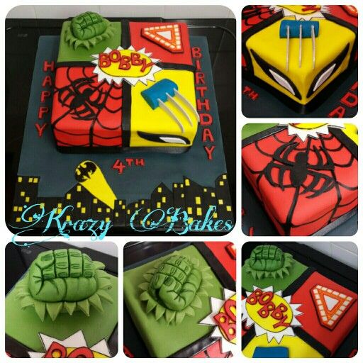 Rectangle Spider-Man Cakes