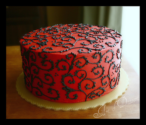 Red and Black Cake Designs