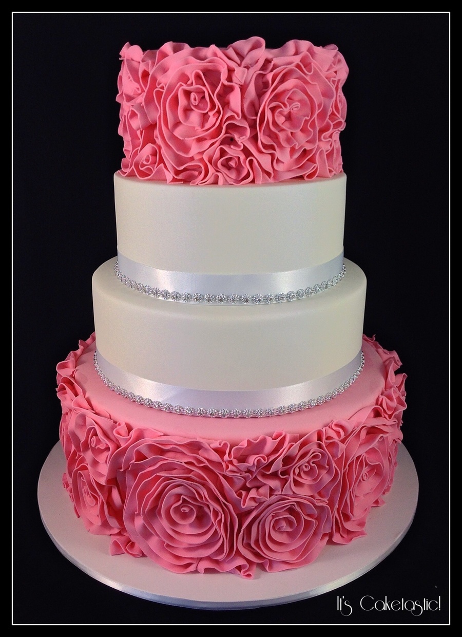 Ruffles & Roses Wedding Cake