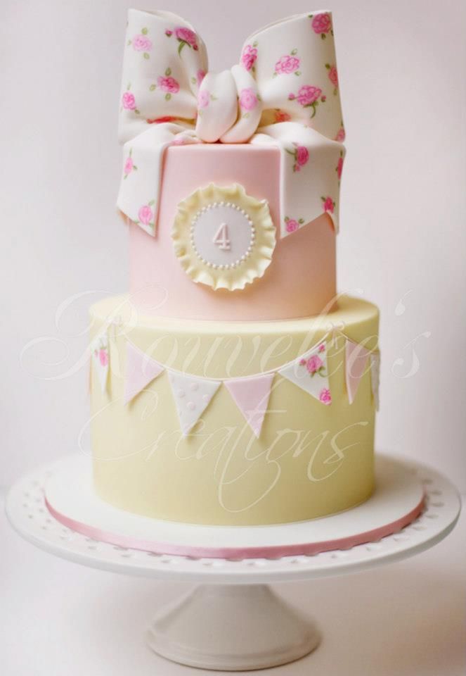 Shabby Chic Baby Shower Cake