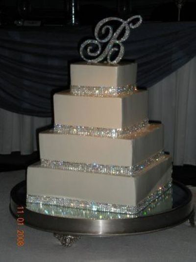 Silver Bling Wedding Cake