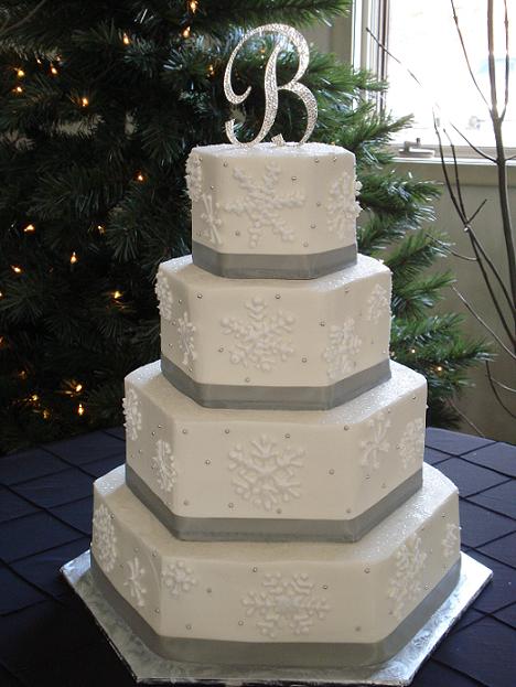 Snowflake Christmas Wedding Cake