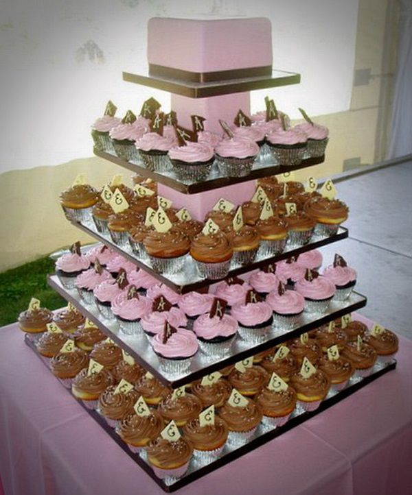 Square Cupcake Wedding Cake