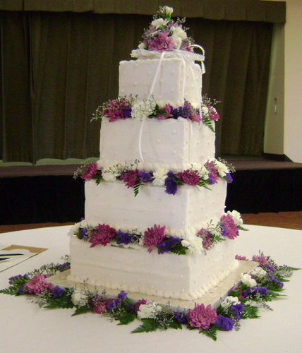 Square Stacked Wedding Cake