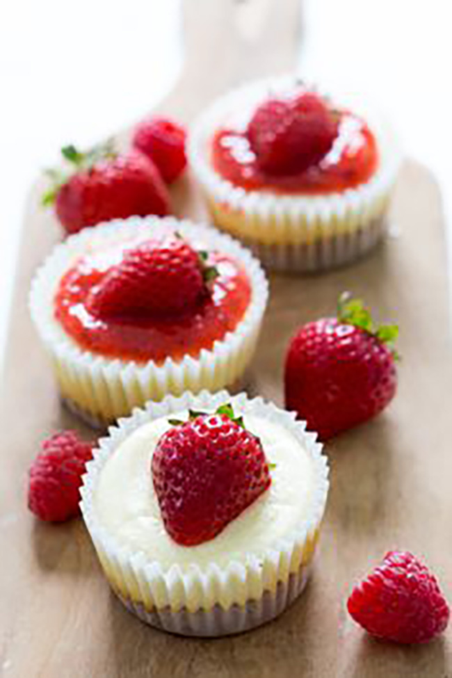 Strawberry Mini Cheesecake Cupcakes Recipe