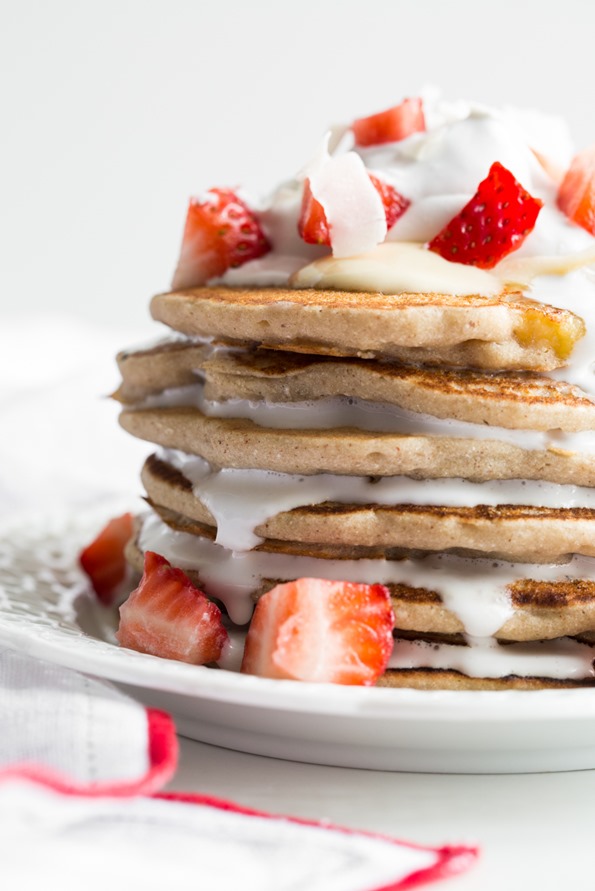 Strawberry Whipped Cream Pancakes