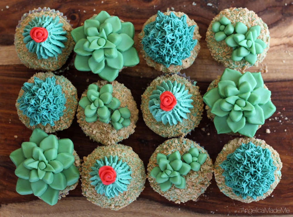 Succulent Cactus Cupcakes