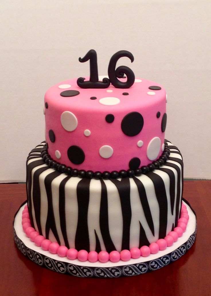 Sweet 16 Fondant Birthday Cake