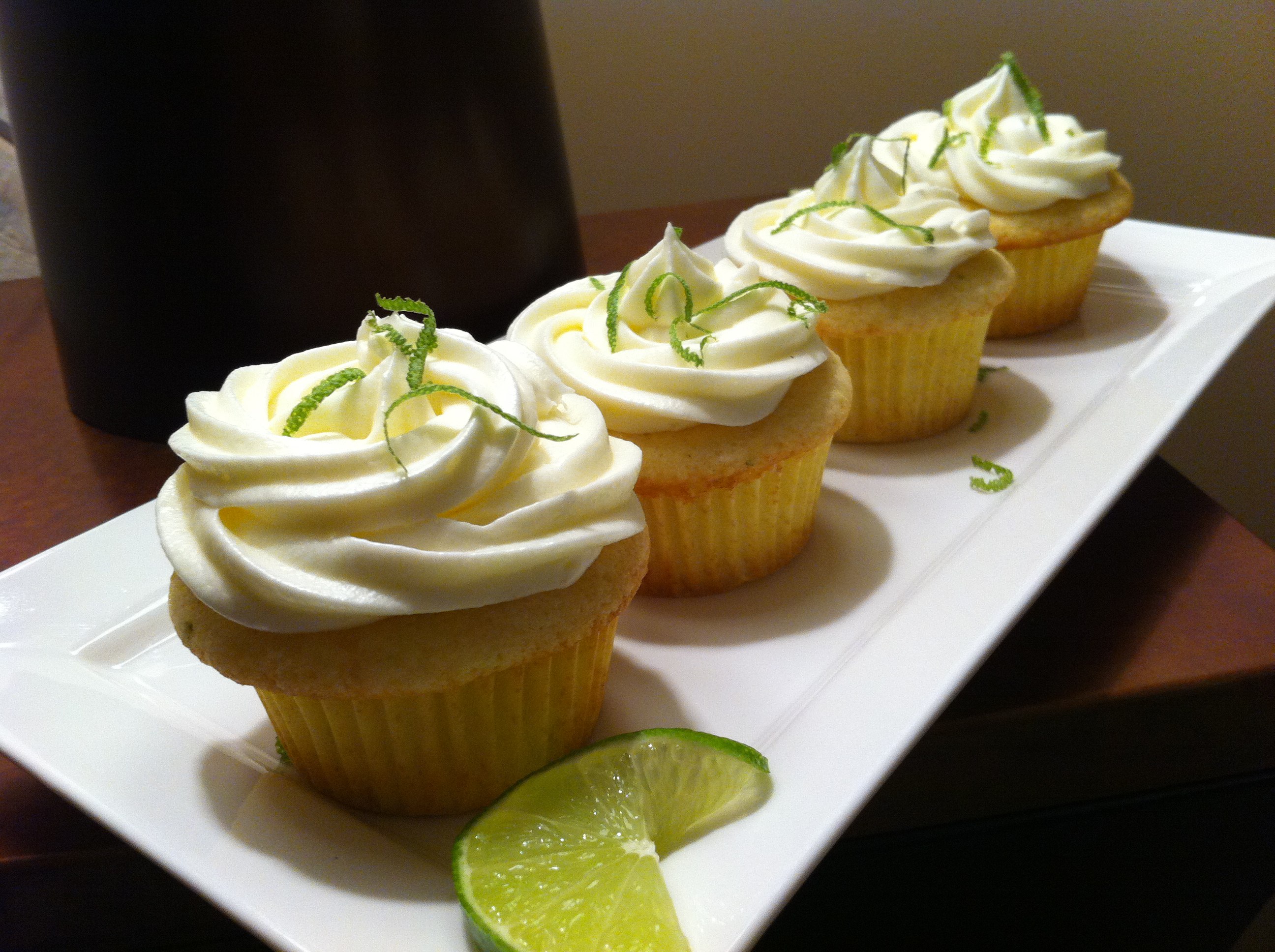 Tequila Lime Margarita Cupcakes with Frosting