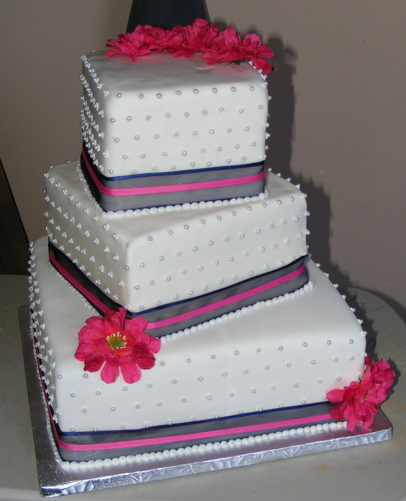 Three Tier Square Wedding Cakes