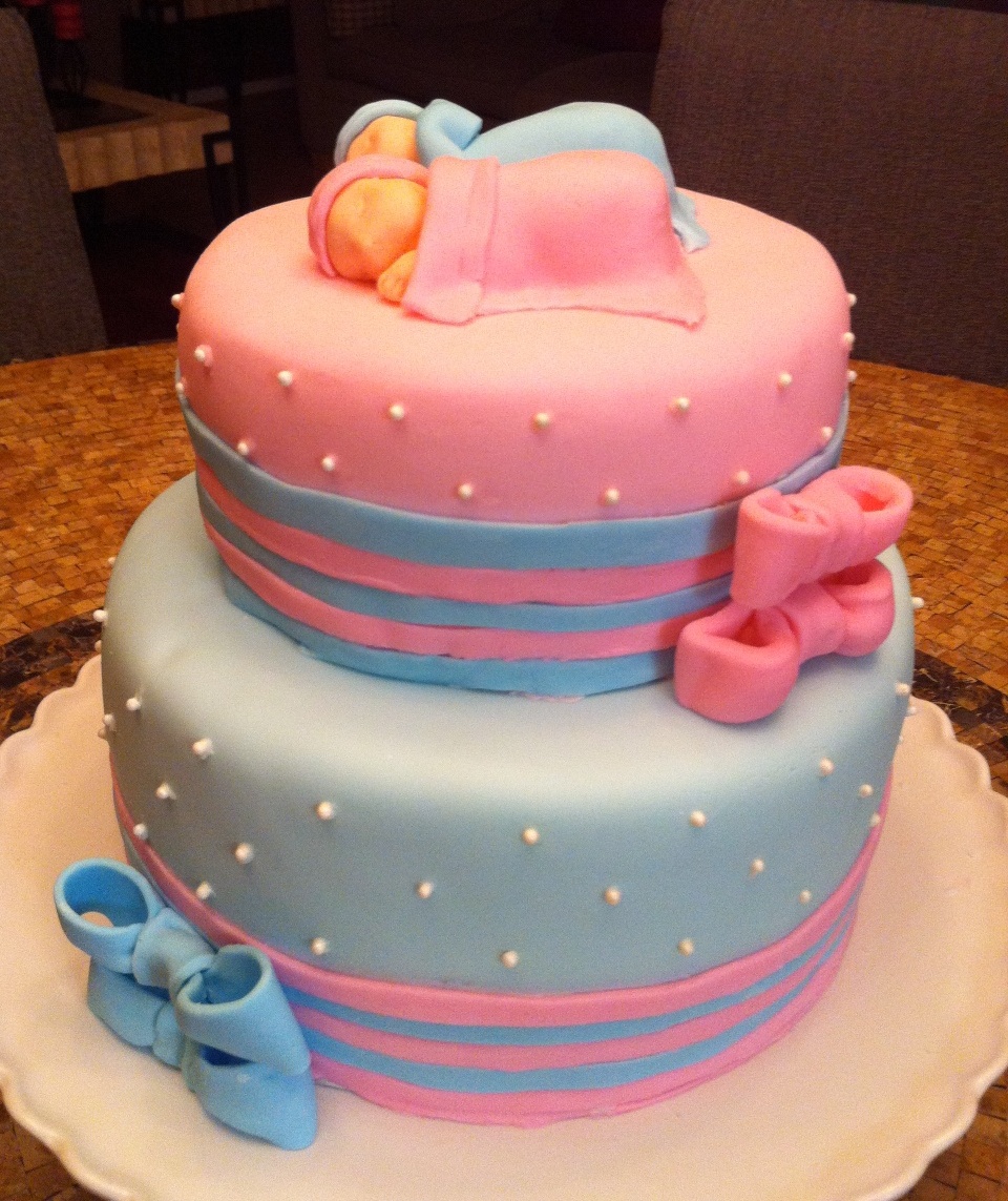 Twin Baby Shower Cake